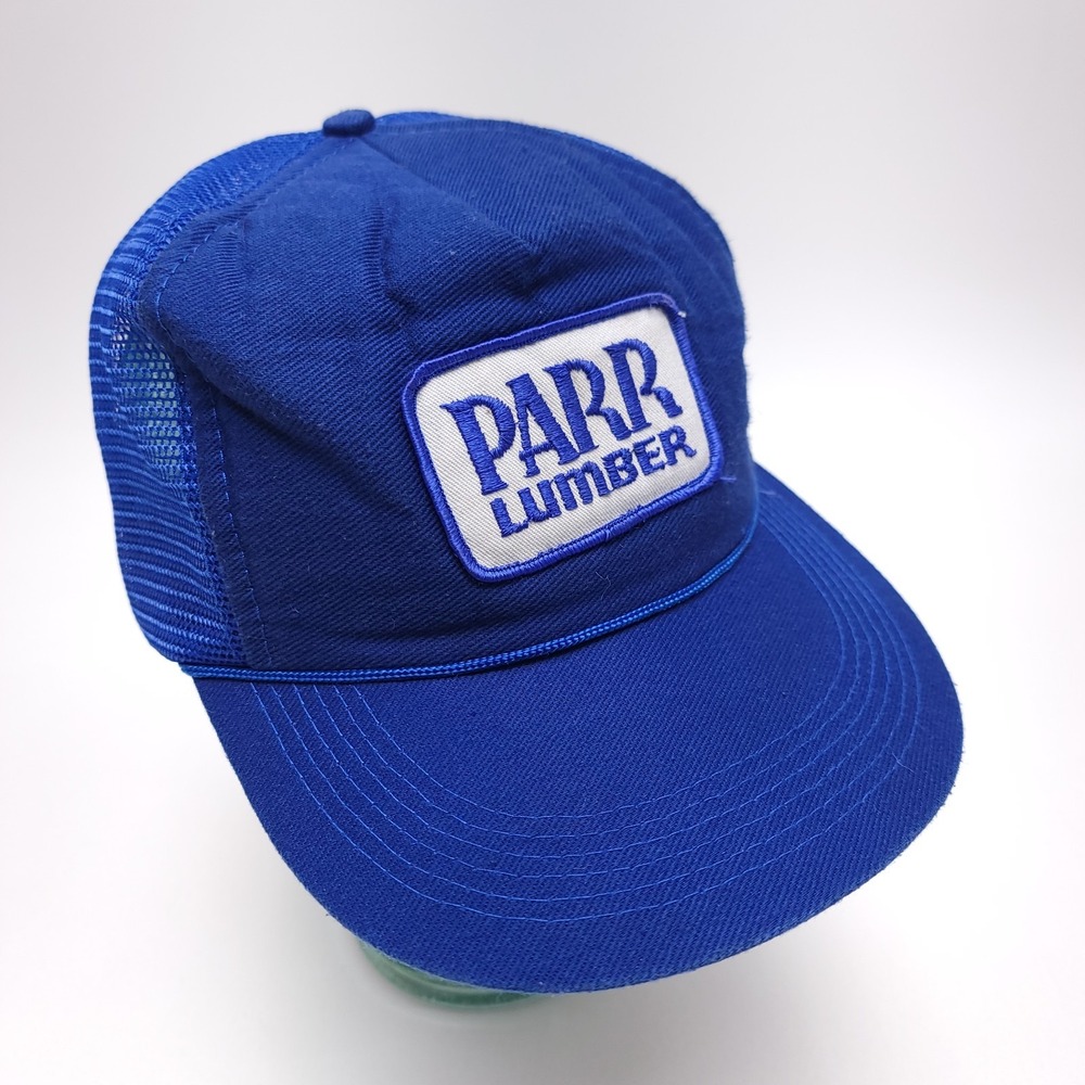 Vintage Parr Lumber Trucker Hat Mesh Snapback Patch Cap Capital Caps Blue‎